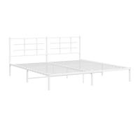 Metal Bed Frame with Headboard Home Base Bedstead White 193x203 cm vidaXL