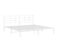Metal Bed Frame with Headboard Home Base Bedstead White 200x200 cm vidaXL
