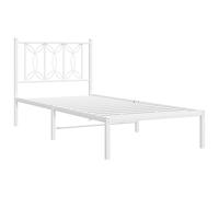 Metal Bed Frame with Headboard Home Base Bedstead White 80x200 cm vidaXL