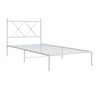 Metal Bed Frame with Headboard Home Base Bedstead White 90x200 cm vidaXL