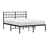 Metal Bed Frame with Headboard Home Base Black 150x200 cm King Size vidaXL