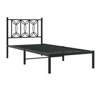 Metal Bed Frame with Headboard Home Base Black 90x190 cm Single vidaXL
