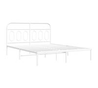 Metal Bed Frame with Headboard Home Base White 135x190 cm Double vidaXL