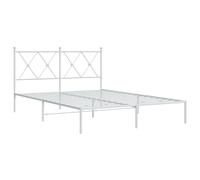 Metal Bed Frame with Headboard Home Base White 135x190 cm Double vidaXL