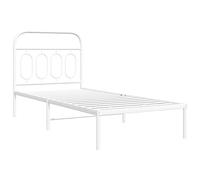 Metal Bed Frame with Headboard Home Base White 90x190 cm Single vidaXL
