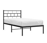 Metal Bed Frame with Headboard Mattress Foundation Black 100x200 cm vidaXL