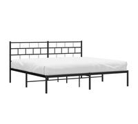Metal Bed Frame with Headboard Mattress Foundation Black 193x203 cm vidaXL