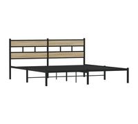 vidaXL Metal Bed Frame Without Mattress Sonoma Oak 193X203 cm, Brown