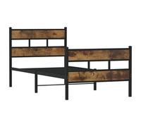 (brown oak, 107 x 203 cm) vidaXL Metal Bed Frame without Mattress Bed Base Bedstead Entertainment Centre