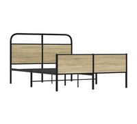 vidaXL Bed Frame without Mattress 120x190 cm Small Double Brown Oak Engineered Wood
