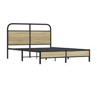 vidaXL Bed Frame without Mattress 135x190 cm Double Sonoma Oak Engineered Wood