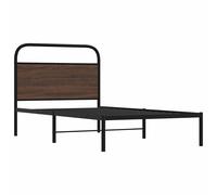 vidaXL Bed Frame Without Mattress 107x203 cm Brown Oak Engineered Wood