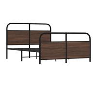 vidaXL Bed Frame Without Mattress 120x190 cm Small Double Brown Oak Engineered Wood, Brown
