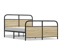 vidaXL Bed Frame without Mattress 120x190 cm Small Double Sonoma Oak Engineered Wood - Brown, Brown