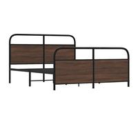 Bed Frame without Mattress 150x200 cm Brown Oak Engineered Wood