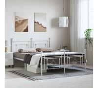(with headboard & footboard, 193 x 203 cm) vidaXL Metal Bed Frame Home Bedroom Bed Base Mattress Foundation Bedstead