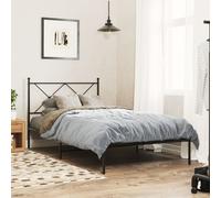 Metal Bed Frame with Headboard Home Base Bedstead Black 107x203 cm vidaXL