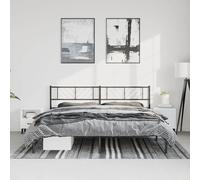 Metal Bed Frame without Mattress with Headboard Black 183x213cm