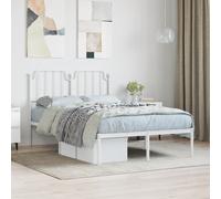 (white, 120 x 190 cm/with headboard) vidaXL Metal Bed Frame Home Bedroom Bed Base Mattress Foundation Bedstead