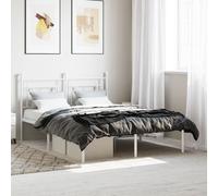 (white, 140 x 200 cm/with headboard) vidaXL Metal Bed Frame Home Bedroom Bed Base Mattress Foundation Bedstead