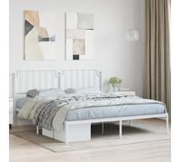 (white, 160 x 200 cm/with headboard) vidaXL Metal Bed Frame Home Bedroom Bed Base Mattress Foundation Bedstead