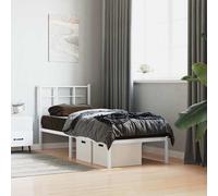 Metal Bed Frame with Headboard Home Base Bedstead White 80x200 cm vidaXL