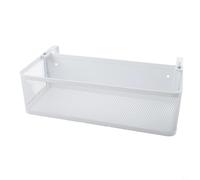 Metal Bedside Organizer Hanging Storage Basket for Bed Rail, Nightstand & Cabinet Door, Wire Mesh Shelf for Phones Books Remotes, Space Saving Solution for Dorm RV(White)