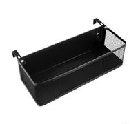 Metal Bedside Storage Basket 34x13x10cm Hanging Wire Mesh Organizer for Phones, Tablets, Books, Magazines, Remotes and Water Bottles(Black)