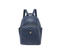 Metal Bee Quilted Chevron Pattern Backpack JFY Dark Blue One Size