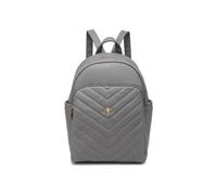 Metal Bee Quilted Chevron Pattern Backpack JFY Mid Grey One Size