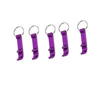 Metal Beer Bottle Opener Key Chain, 20pcs Mini Bottle Opener Keyring Aluminum Multipurpose Pocket Keychain for Oper Beer, Bottle/Purple