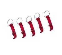 Metal Beer Bottle Opener Key Chain, 5pcs Mini Bottle Opener Keyring Aluminum Multipurpose Pocket Keychain for Oper Beer, Bottle/Red