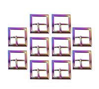 Metal Belt Buckles 10Pcs Single Prong Belt Buckle Metal 25mm Square Loops Clasp Leather Replacement for DIY Belt Making