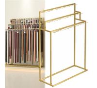 Metal Belt Display Stand Floor Standing Organizer for Men's Closet Retail Store Gold 60cm