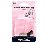 Metal Belt-End Tips: 20mm : Nickel Black: 2 Pieces