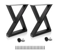 Metal Bench Legs, Heavy Duty 28" Height, Industrial Z Shape for Modern Office Desk, Console, and Table