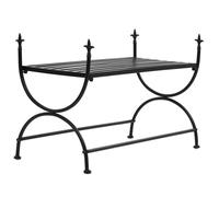 Metal Bench Vintage Style Black 83x42x55 cm Decorative U-Leg Metal Seat Antique