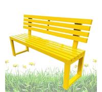 Metal BenchWeatherResistant Steel ConstructionComfortable Backrest & ArmrestsSupports 200kg (24 People) Ideal for Gardens Patios Public Areas (120x40x85cm)