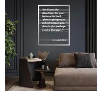 Metal Bible Verse Wall Decor, For I Know the Plans I Have for You, Christian metal Wall art, Jeremiah 29:11 Sign Decor for Home, Bible Scripture Wall Art, Christian Gift