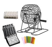 Metal Bingo Machine Game Set, Bingo Lottery Machine, with 75 Balls, Casual Table Board Gaming, Quick Setup, Suitable for Adults Family Entertainment, Events Parties Game Nights