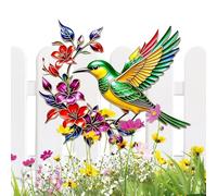 Metal Bird and Blossom Wall Sculpture- Large Circular Hand-Painted Artwork, Weatherproof Iron Decorative Accents, Unique Nature Inspired Wildlife Masterpiece | Exterior Deck Greenhouse Sunroom