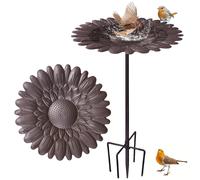 Metal Bird Bath for Garden, Freestanding Bird Baths Bowl for Outdoor, Bird Feeders with 5-Pronged Base, Wild Bird Feeder Tray, Attracting Wi