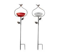Metal Bird Bath - Outdoor Feeder Bowl Rust Resistant Garden Water Station Decorative Bird Bath Stand Sturdy Prong Base | Wildlife Attraction Solution