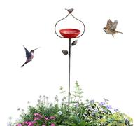 Metal Bird Bath, with Metal Ground Spike, Garden Decoration, Bird Bath and Feeding Station with Ground Spike for the Patio, for Deck and Patio, Yard, Lawn, Ground, Farmhouses, Bathing, Drinking, Bird