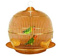 Metal Bird Cage, Outdoor Decorative Ornamental Cage for Parrots and Canaries, Retro Golden Design - Ideal for Home or Garden Decor