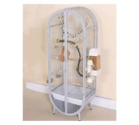 Metal Bird Cage Standing Parrot Aviary with Support Legs and Accessories 39.4in Large Flight Cage Spacious Parrot Cage(Light Gray)