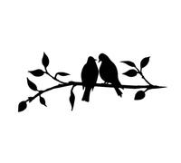 Metal Bird Decoration - Black Wrought Iron on Branch Animal Garden Garden | Ornament