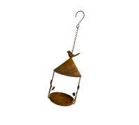 Metal Bird Feeder for Outdoor Use, Open Tray with Roof and Hook for Backyard Patio Balcony Tree Branch or Garden Display, 5 X 15.7 in Metal Bird Feeder Suspended Outdoor Tray Roofed Garden Patio Tree