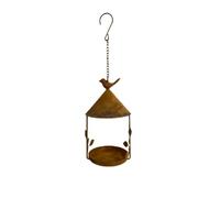 Metal Bird Feeder for Outdoor Use, Open Tray with Roof and Hook for Backyard Patio Balcony Tree Branch or Garden Display, 5 X 15.7 in Metal Bird Feeder Suspended Outdoor Tray Roofed Garden Patio Tree