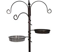 Metal Bird Feeding Station with Mealworm Tray and Water Dish